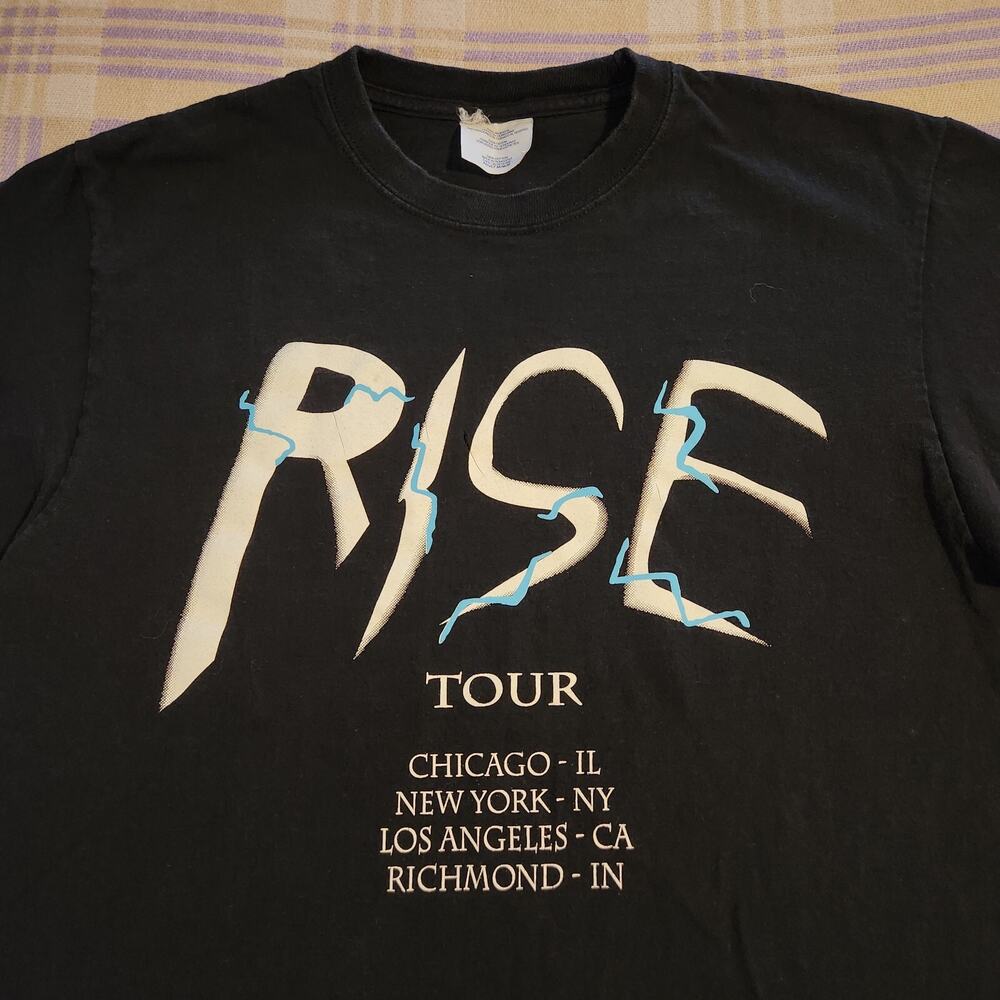 Vintage Rise Tour Band T Shirt Lightning Y2k 2000s Los Angeles New York Rare
